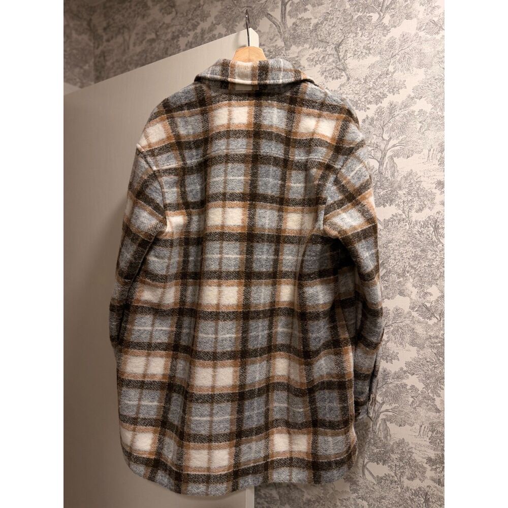 L.L.Bean Neutral Plaid Fleece Shirt Jacket / Shacket – Size M - Picture 3 of 6